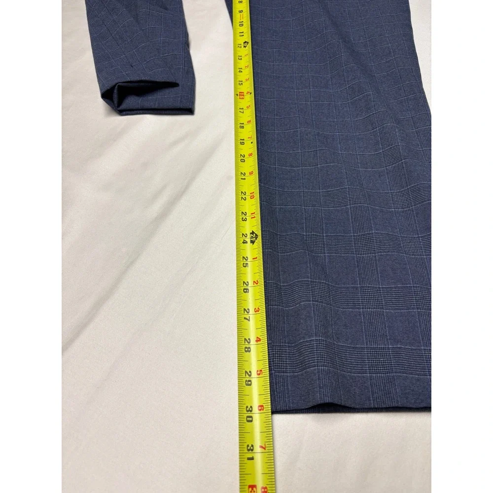 Banana Republic Mens Slim Fit Blue Glen Check Plaid Dress Pants 34x30 Stretch